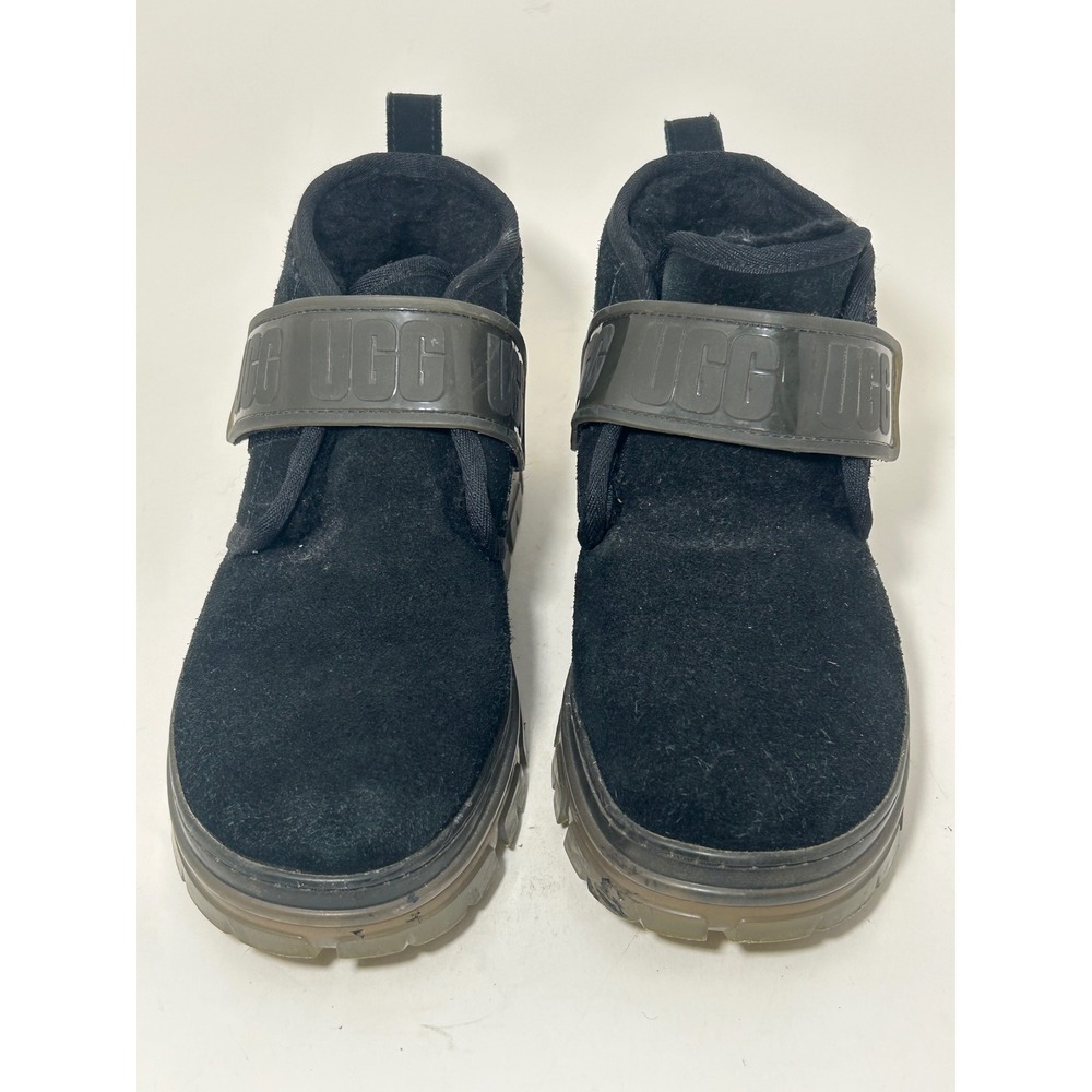 UGG Neumel Clear Strap Black Suede Ankle Boots 1137030 Womens 7 Mens 5